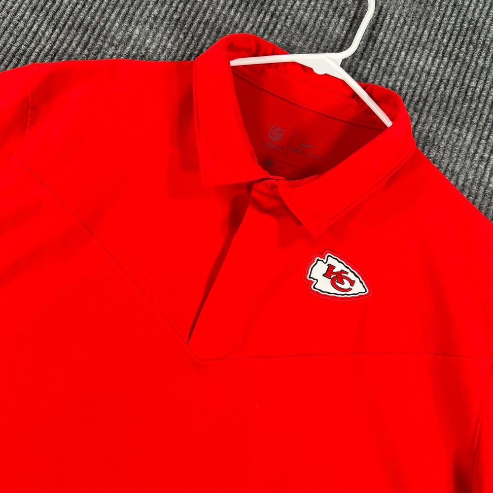 Kansas City Chiefs Polo Shirt Mens XL Extra Large Red Short Sleeve NFL Football